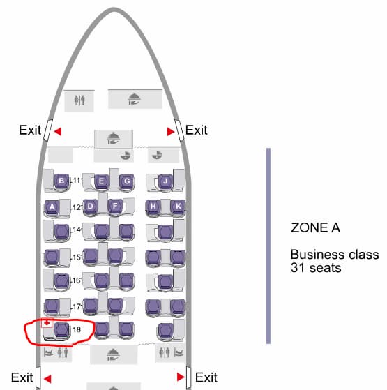 AIRBUS 330-300の座席表